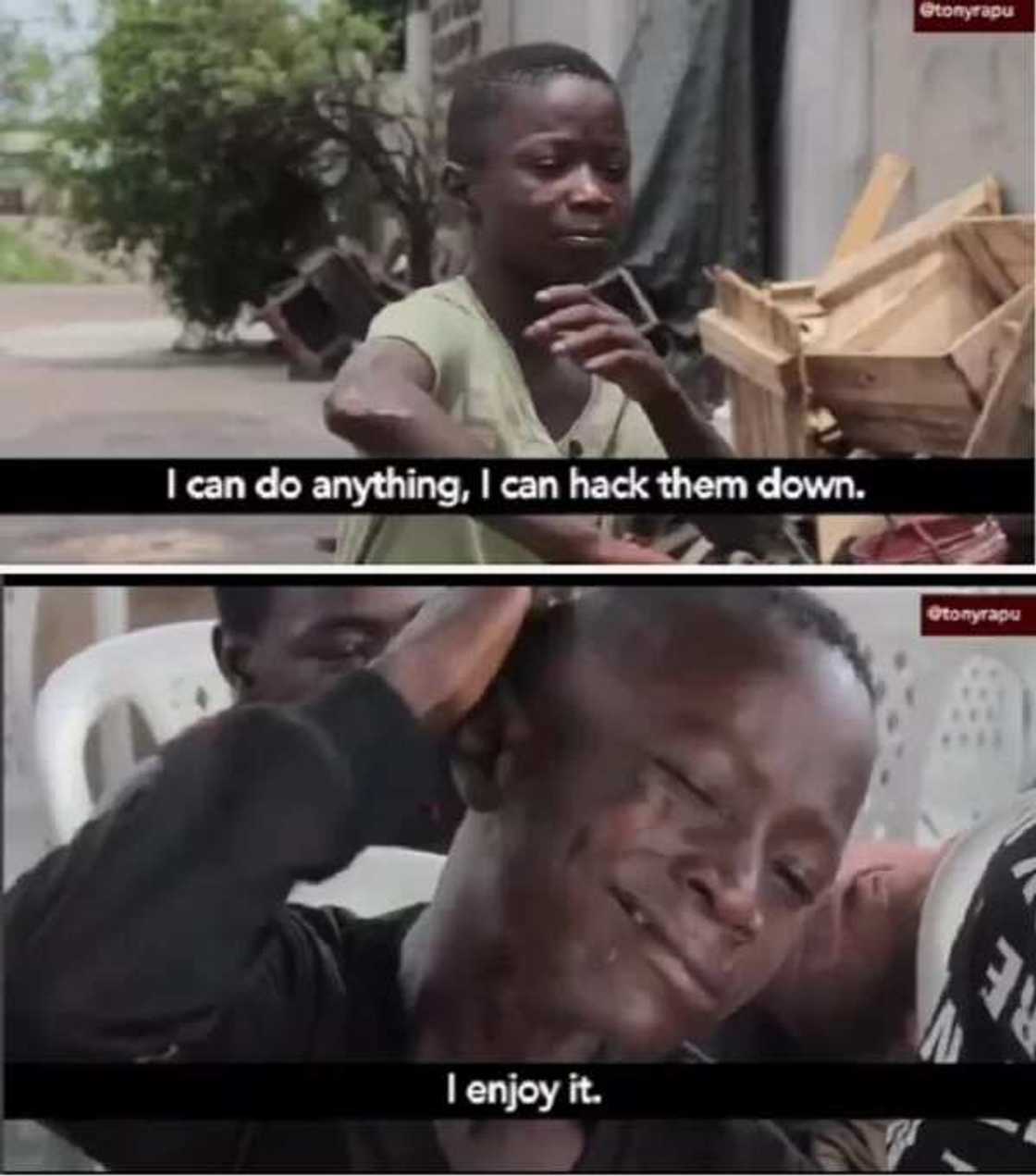 11-year-old boy who belongs to Eiye confraternity makes shocking revelation (Photos/Video) 11-year-old boy who belongs to Eiye confraternity makes shocking revelation (Photos/Video)