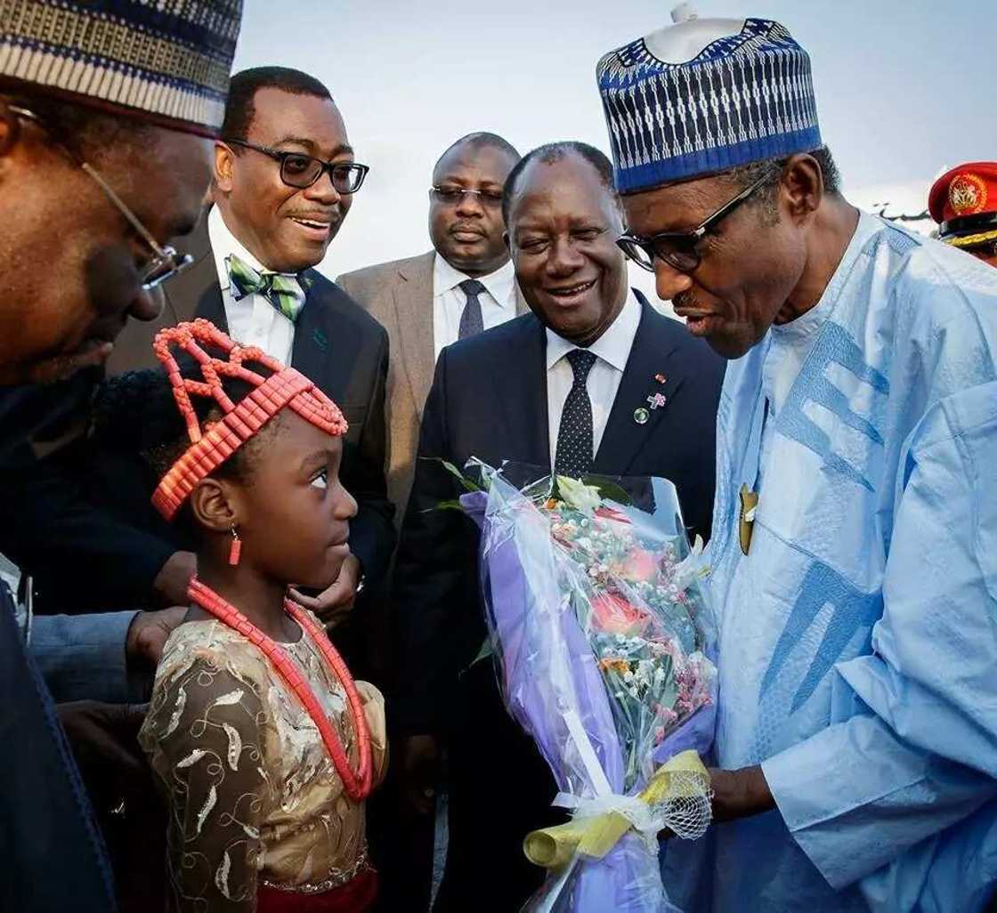 Shugaban kasar Kwadebuwa ya tarbi Buhari da tawagarsa a Abidjan