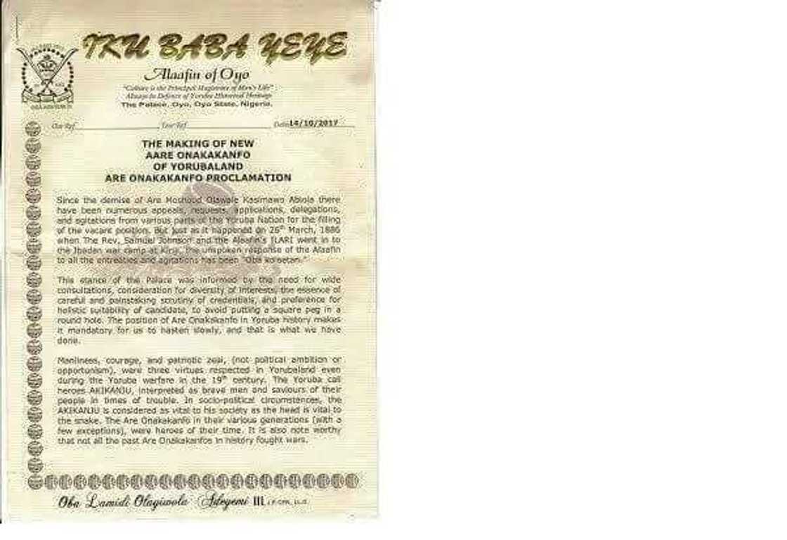 19 years after his demise, Gani Adams replaces MKO Abiola as Yoruba’s new Aare Ona Kakanfo 19 years after his demise, Gani Adams replaces MKO Abiola as Yoruba’s new Aare Ona Kakanfo