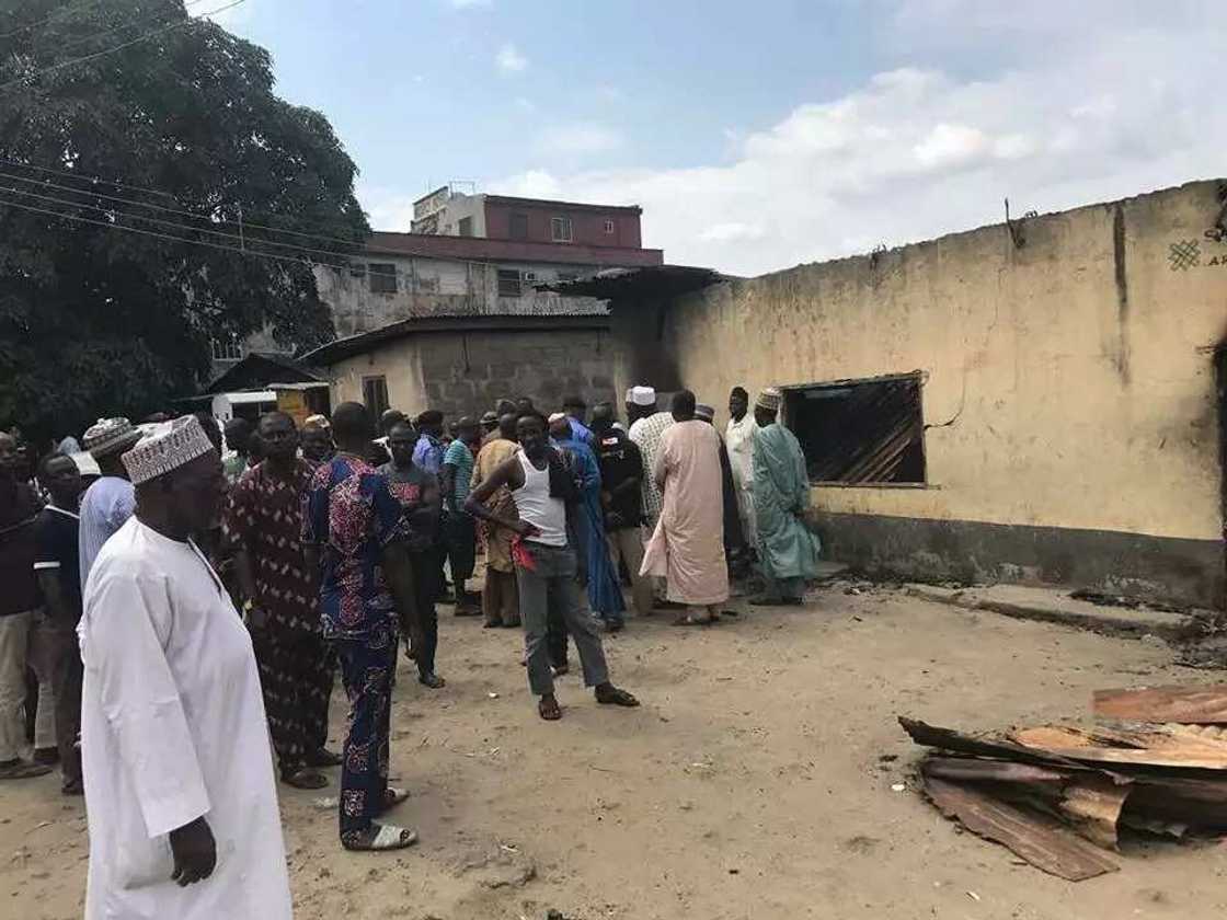 The situation started when Bashiru Ahmed, the son of Sarki Hausawa of Okokomaiko accused a man selling suya of laughing at him. Photo credit: Facebook RRS The situation started when Bashiru Ahmed, the son of Sarki Hausawa of Okokomaiko accused a man selling suya of laughing at him. Photo credit: Facebook RRS