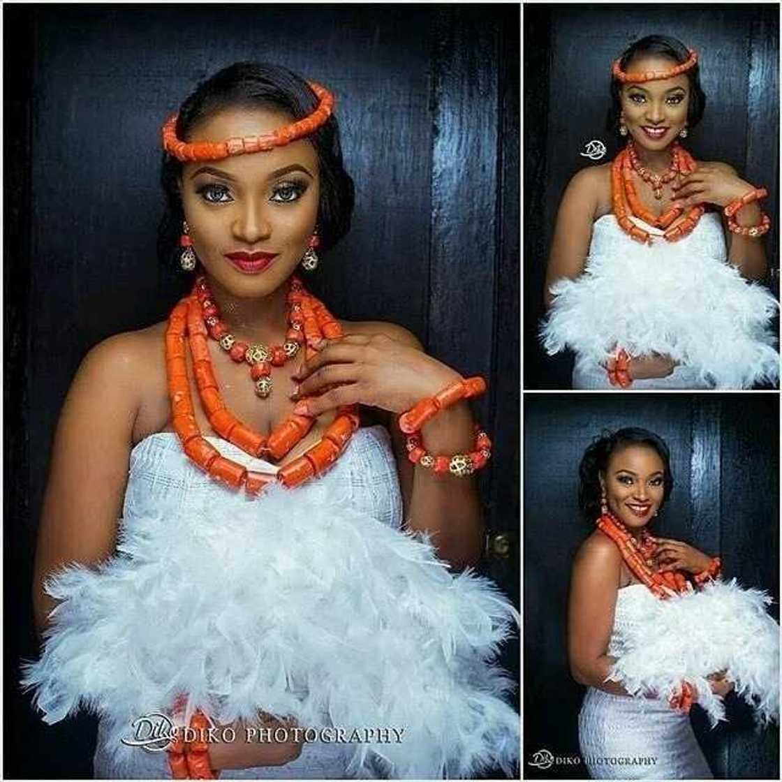 Igbo traditional wedding attire for the bride - white Igbo traditional wedding attire for the bride - white