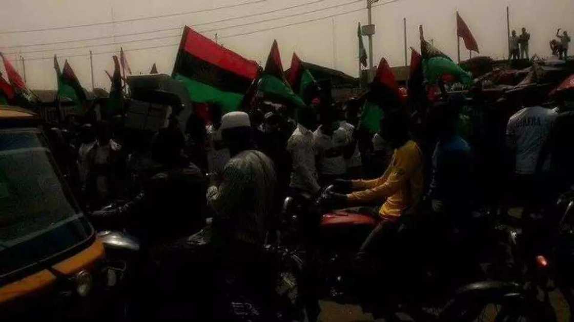 Kanu's Detention: Biafra Protest Hits Lagos (Photos) Kanu's Detention: Biafra Protest Hits Lagos (Photos)