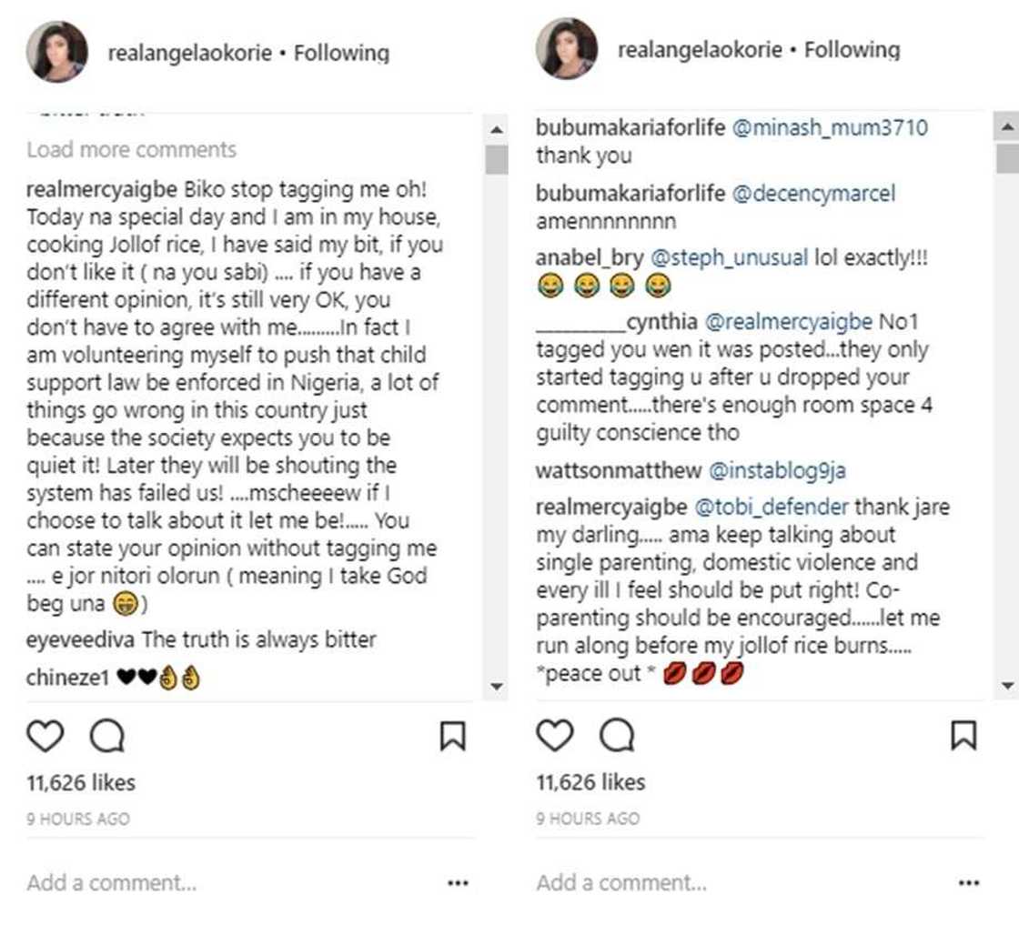 Mercy Aigbe reacts as Angela Okorie slams ladies shading their baby daddies on Father’s Day Mercy Aigbe reacts as Angela Okorie slams ladies shading their baby daddies on Father’s Day