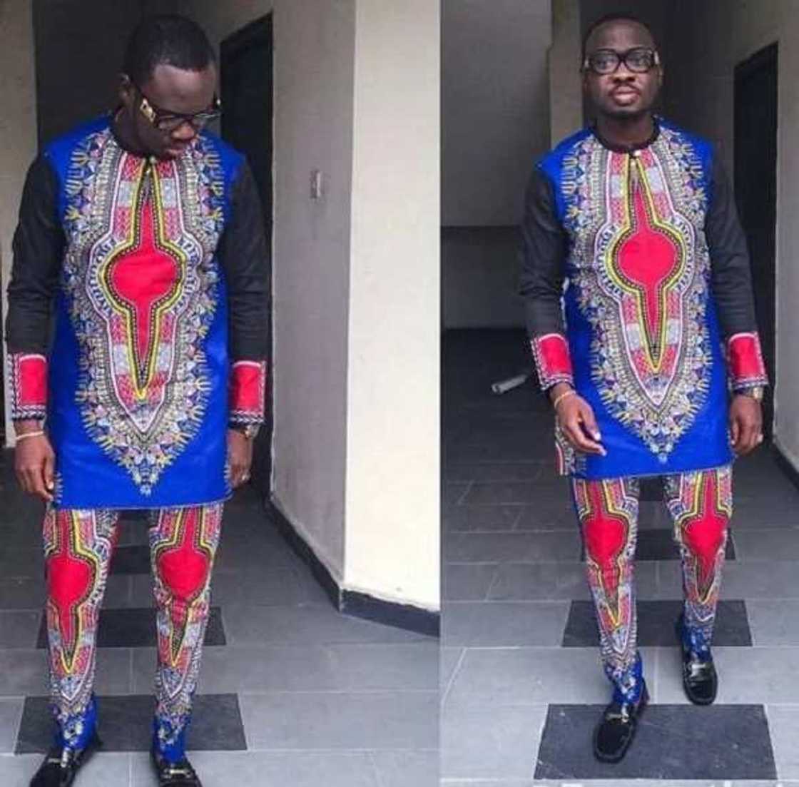 Suit in dashiki styles