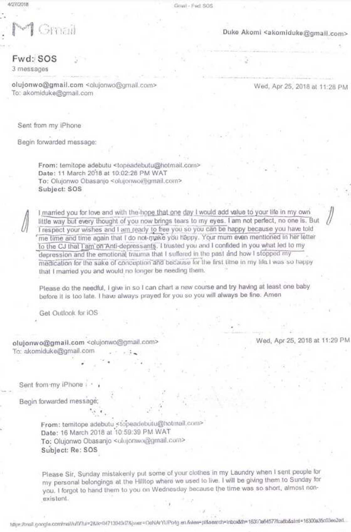 One year after their wedding, Olusegun Obasanjo’s son drags wife to court over domestic violence - Court documents reveal One year after their wedding, Olusegun Obasanjo’s son drags wife to court over domestic violence - Court documents reveal