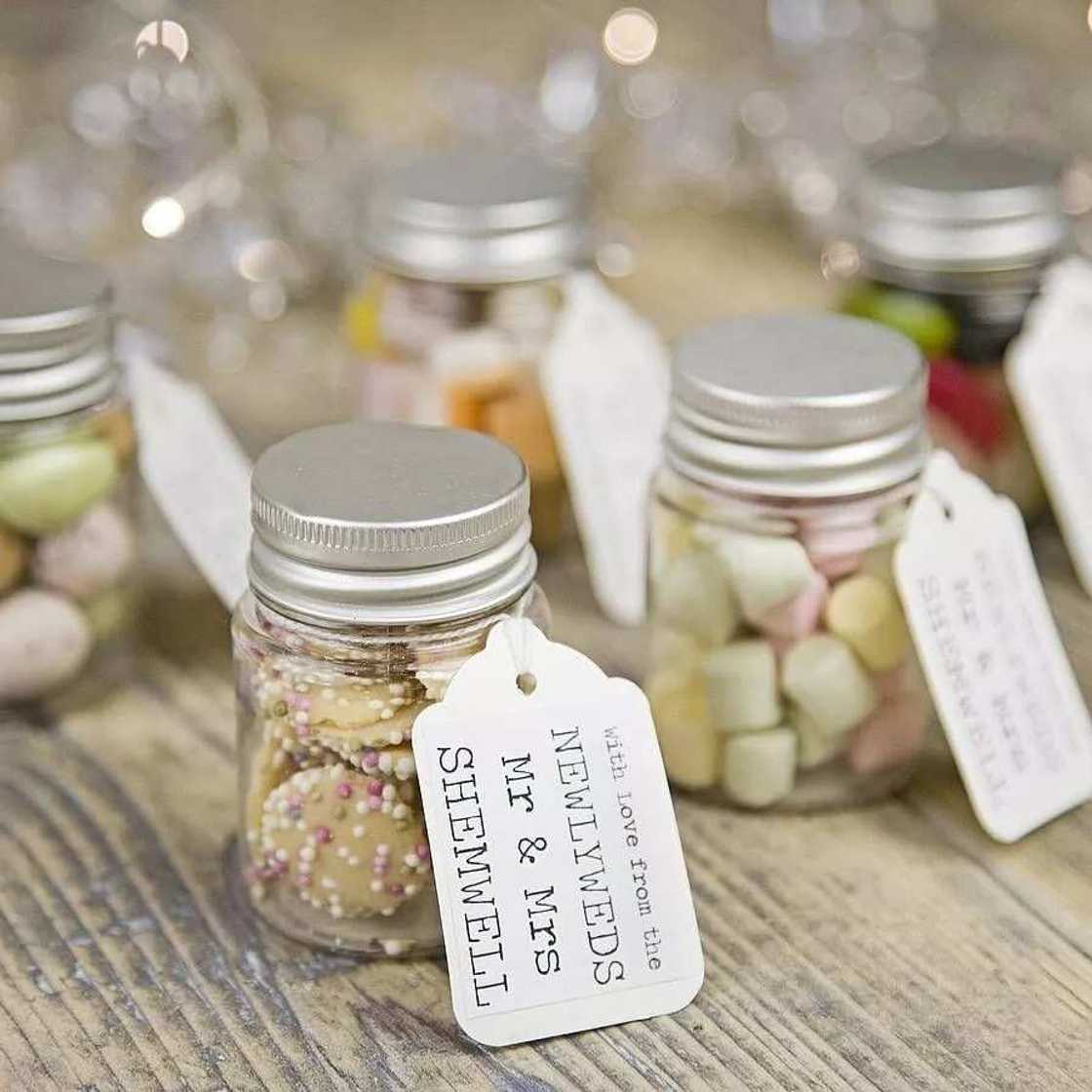 Sweets in packages or glass jars Sweets in packages or glass jars