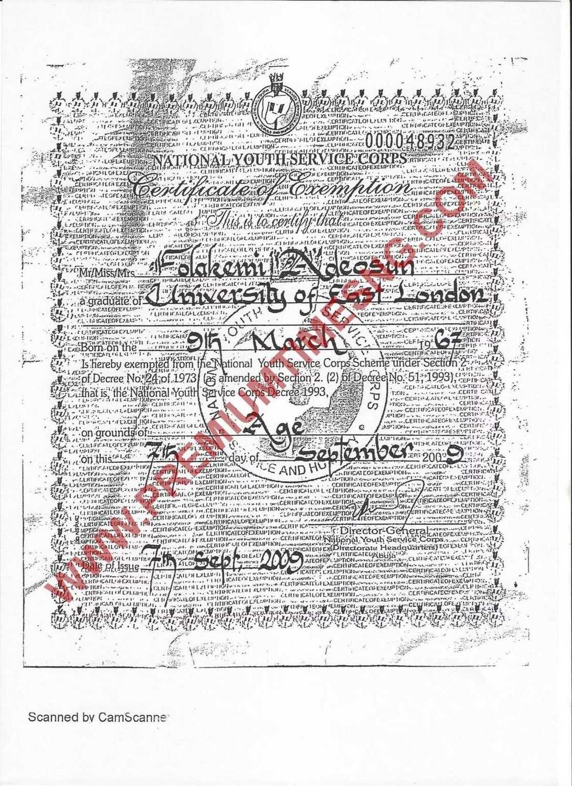 Kalli takardun kammala karatun minista Kemi da shaidar NYSC din ta na karya Kalli takardun kammala karatun minista Kemi da shaidar NYSC din ta na karya