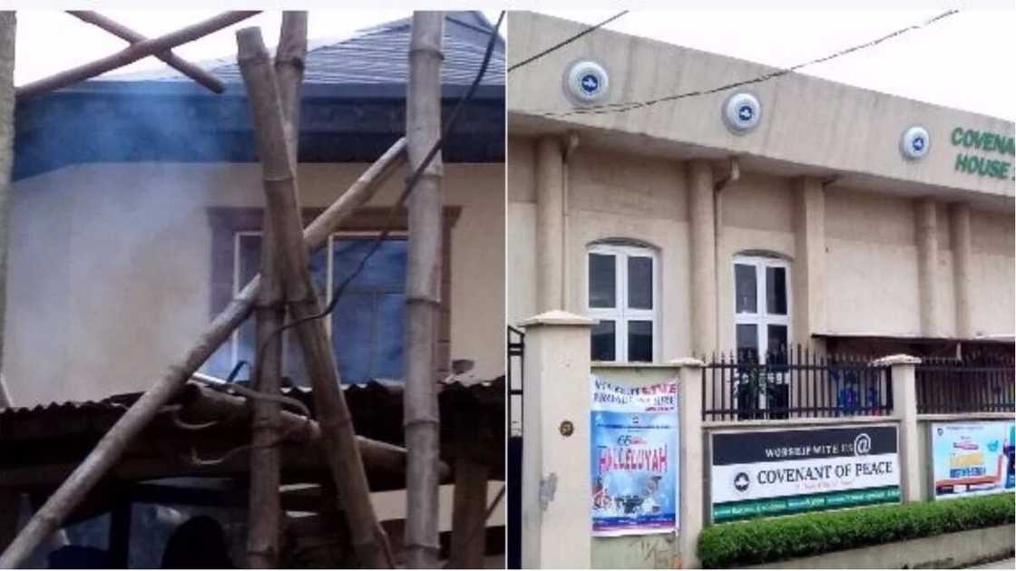 Picture of the said church with the generator fume. Photo Source: Residents of Oke-Olugunna Close