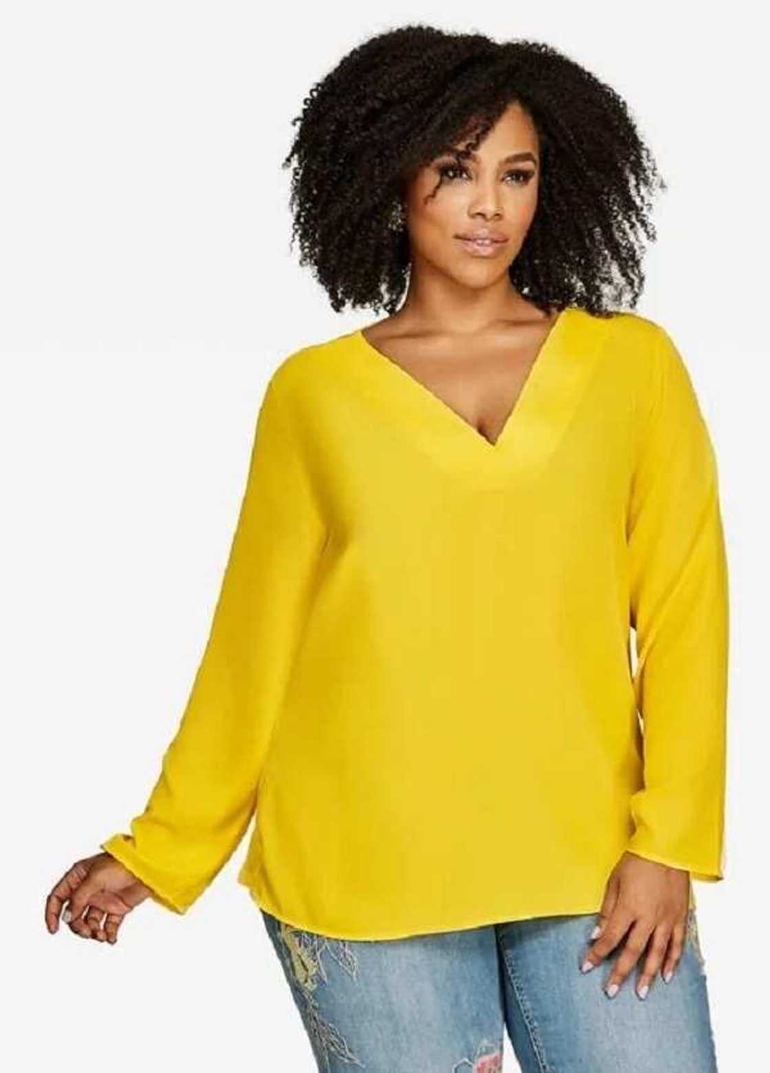 Yellow chiffon top