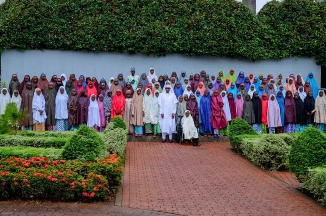 President Buhari receives Dapchi schoolgirls in Aso Rock President Buhari receives Dapchi schoolgirls in Aso Rock