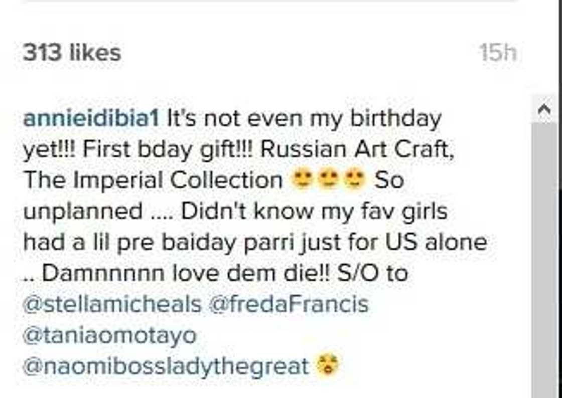 Annie Idibia Gets $3,000 Pre-birthday Gift (PHOTO) Annie Idibia Gets $3,000 Pre-birthday Gift (PHOTO)