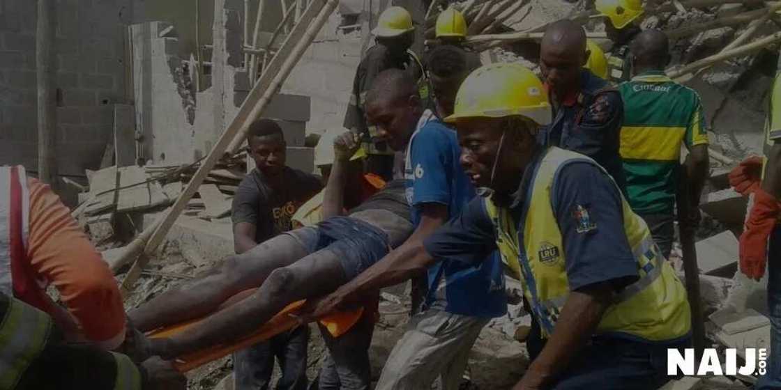 UPDATED: 3 storey building Collapses in Lagos, 14 persons rescued