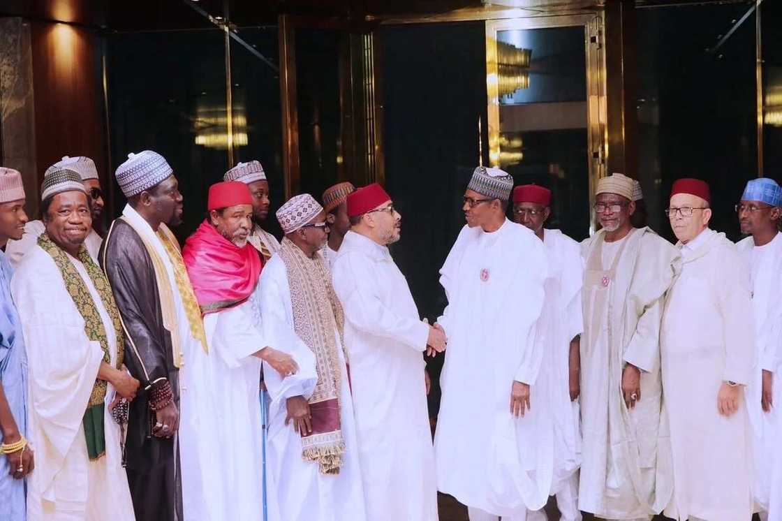 Hotunan ziyarar da malamai karkashin jagorancin Sheikh Dahiru Bauchi suka kaiwa Buhari a yau