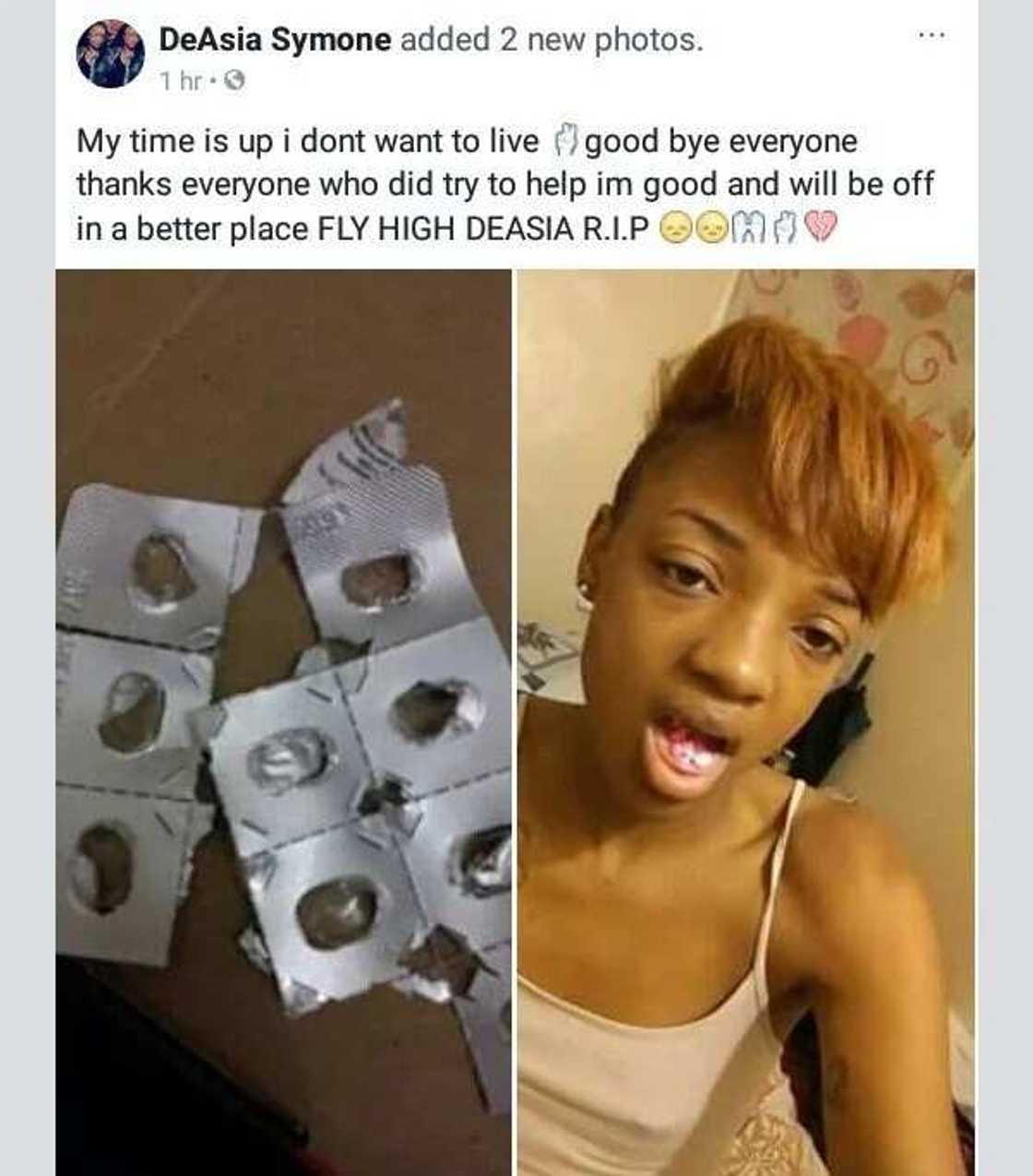 Lady says her time is up, takes to Facebook to share photos of how she plans to die