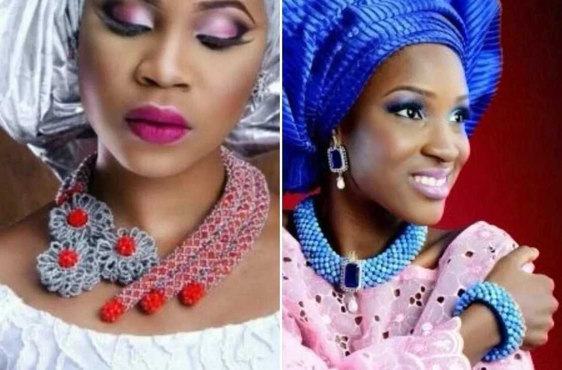 Bead designs for traditional wedding blue and red Bead designs for traditional wedding blue and red