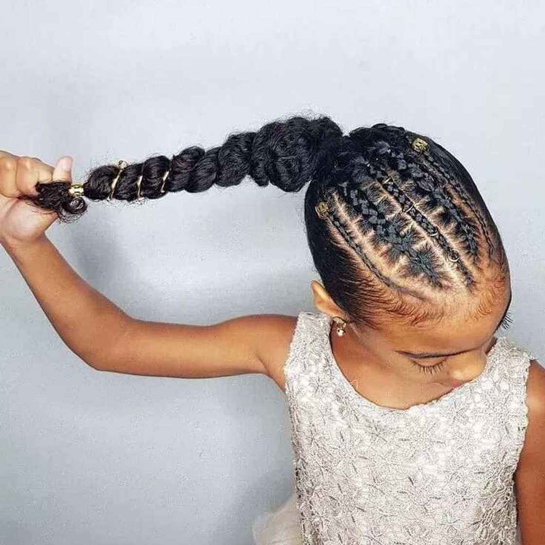 Little bride hairstyle with braids