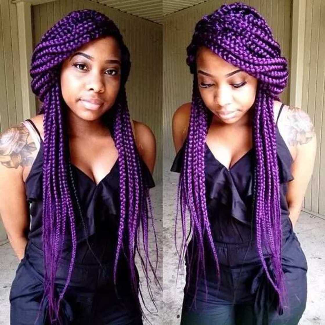 Long colored box braids Long colored box braids