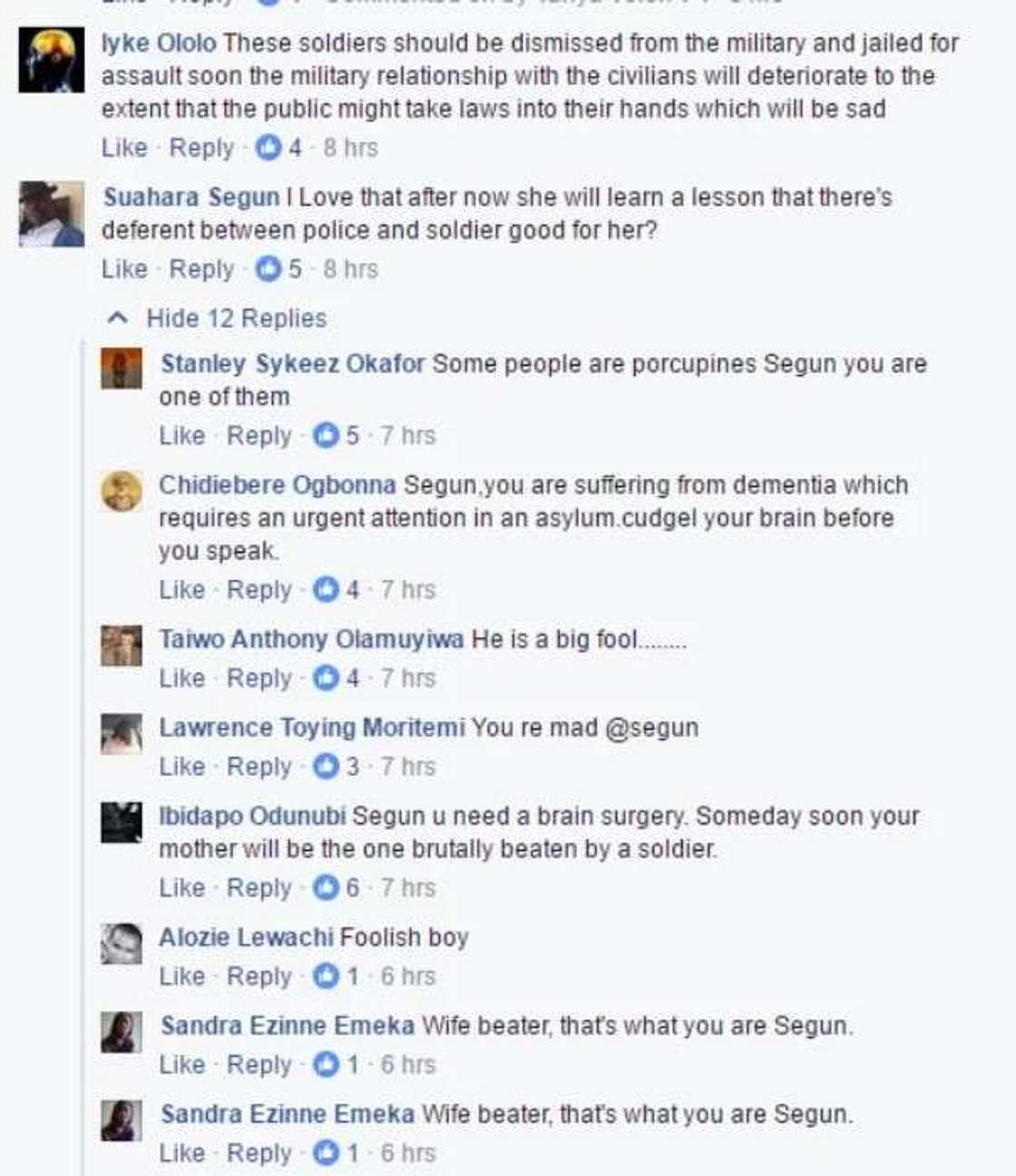 Lady brutalized for challenging Nigerian soldier who slapped her brother (photos) Lady brutalized for challenging Nigerian soldier who slapped her brother (photos)