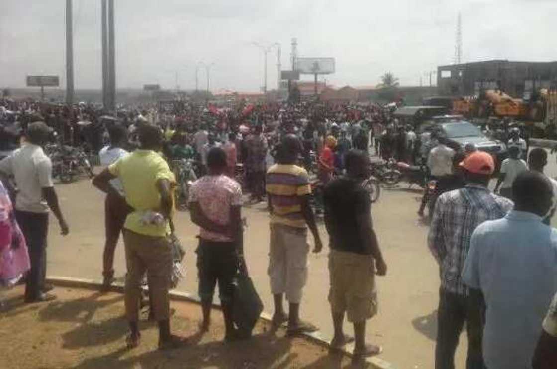 Pro-Biafra Supporters Lock Down Onitsha (Photos) Pro-Biafra Supporters Lock Down Onitsha (Photos)