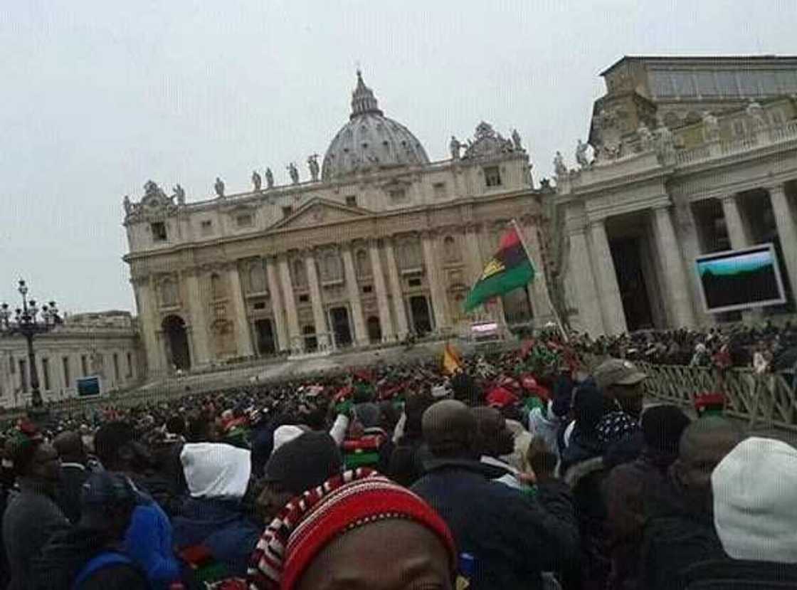 Biafrans storm Vatican City Biafrans storm Vatican City