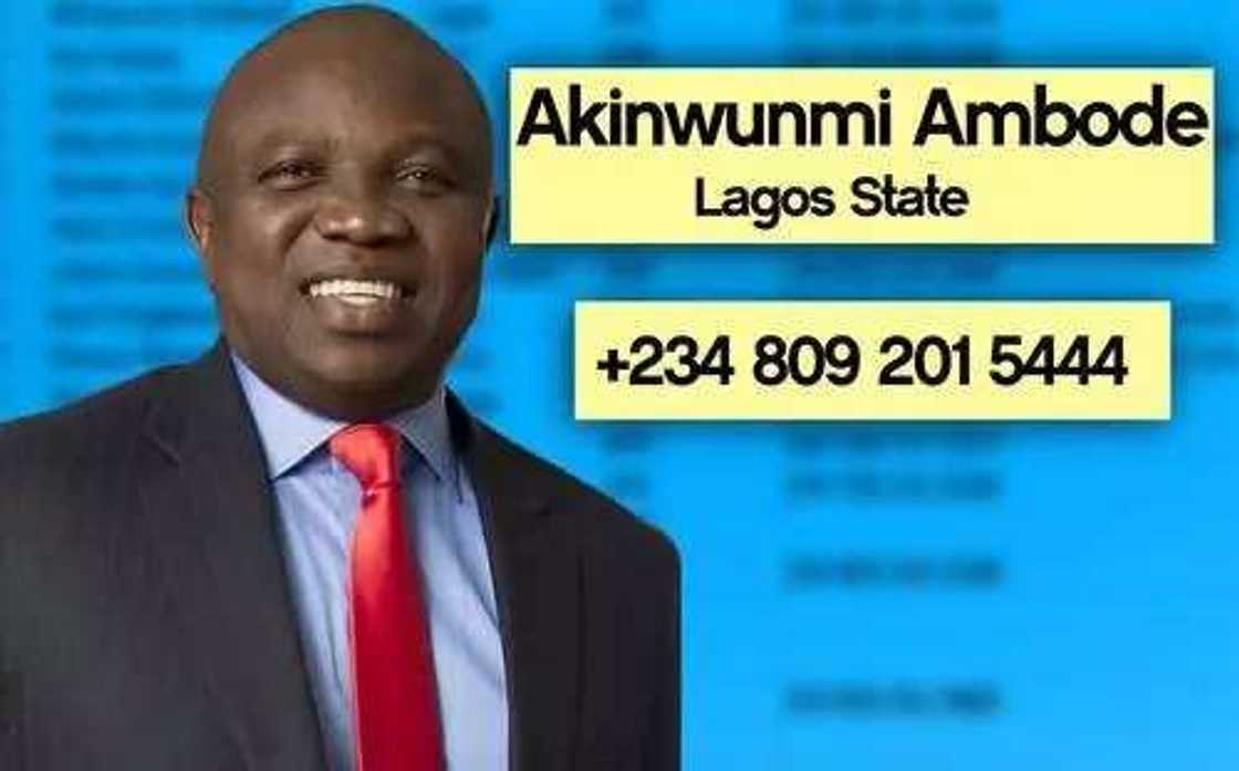 Phone numbers of serving governors in Nigeria published