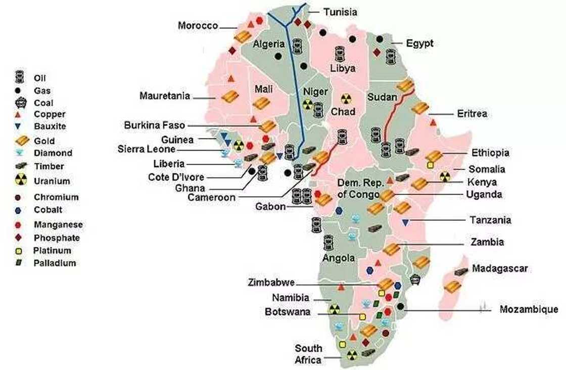 Africa resources map Africa resources map