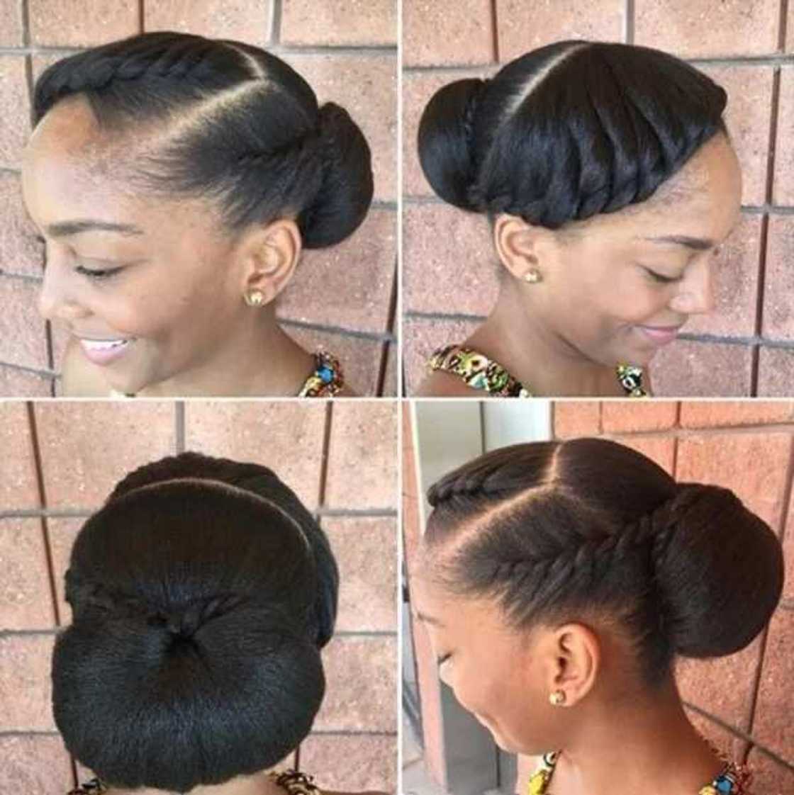 Formal chignon hair with asymmetrical twists Formal chignon hair with asymmetrical twists