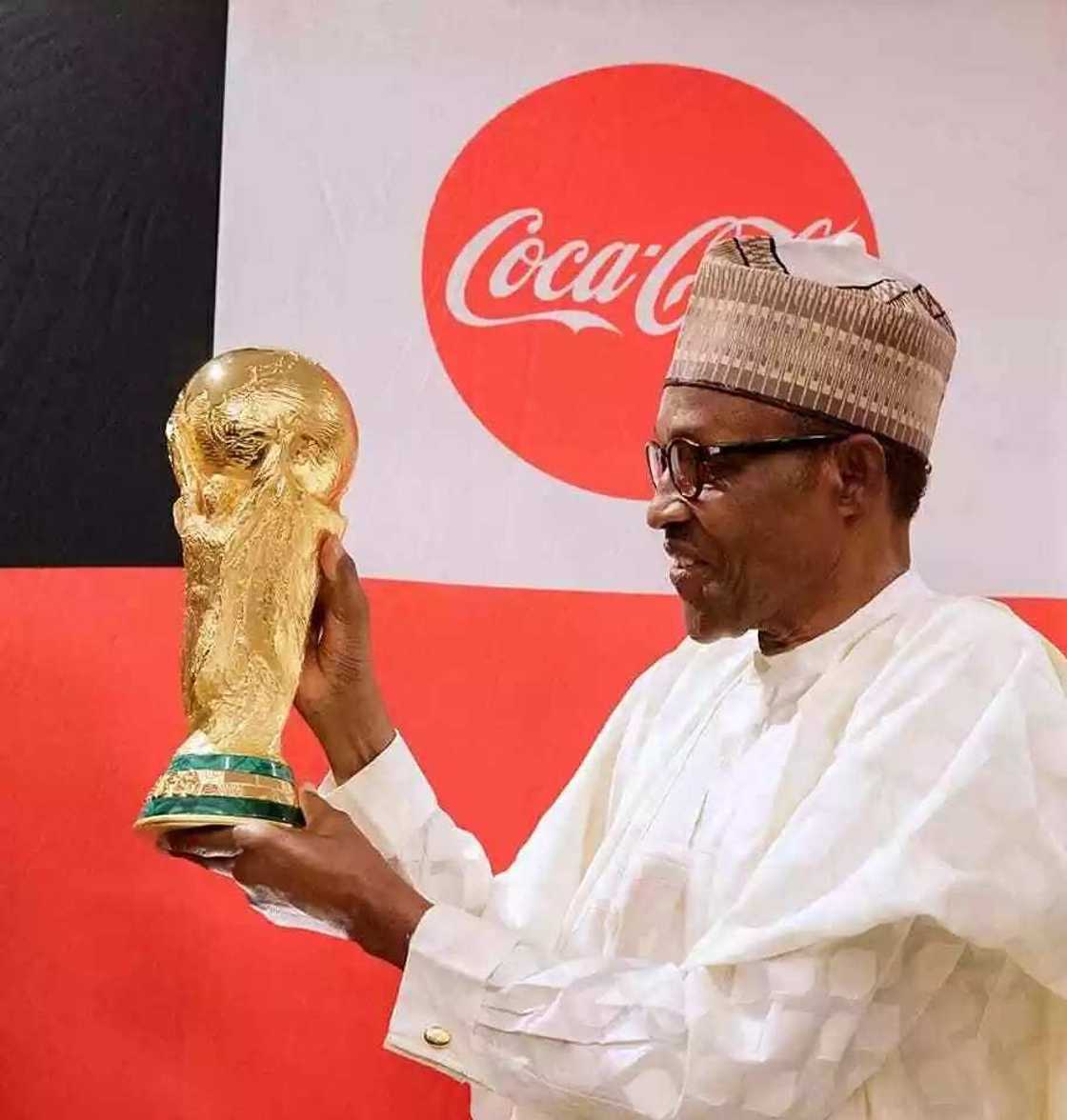 President Buhari receives FIFA WOrld Cup trophy (photos) President Buhari receives FIFA WOrld Cup trophy (photos)