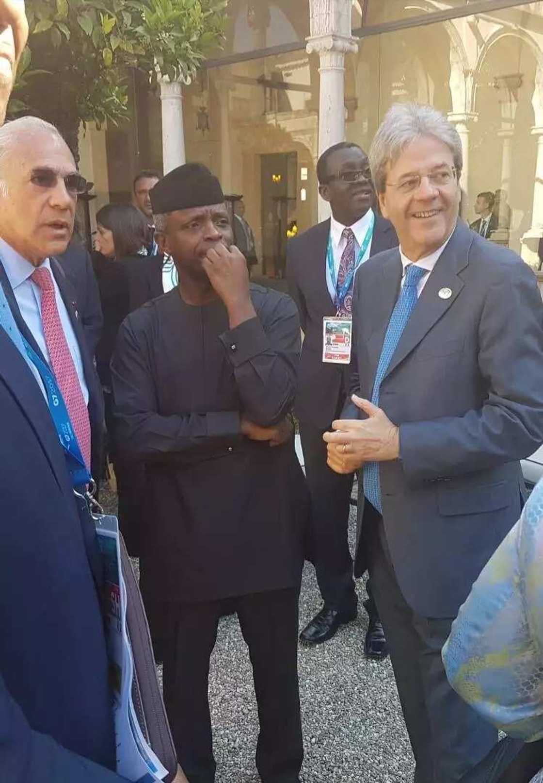 US president Donald Trump, others meet Osinbajo at G7 Summit in Italy (photos) US president Donald Trump, others meet Osinbajo at G7 Summit in Italy (photos)