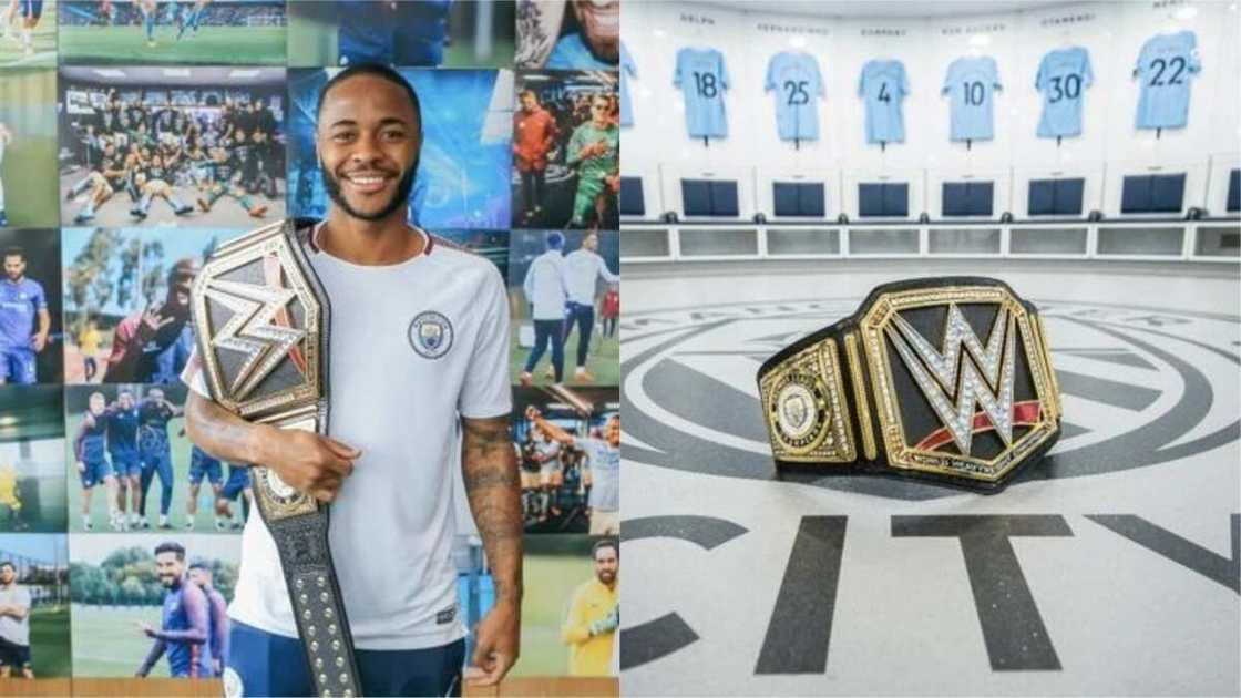 Manchester City receive title belt for winning the Premier League Manchester City receive title belt for winning the Premier League