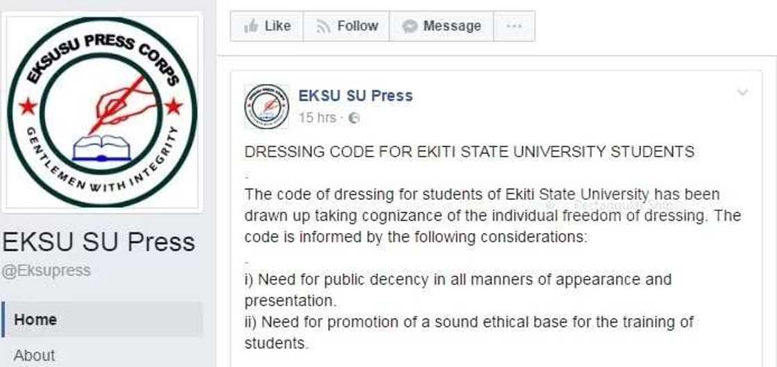 This EKSU code of dressing is so HILARIOUS