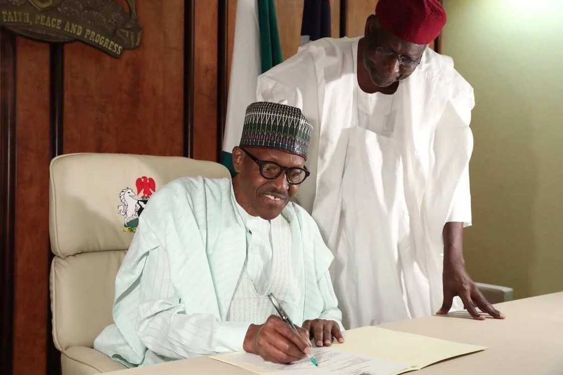 President Buhari writes to notify National Assembly of his immediate resumption into office. Photo credit: Bayo Omoboriowo President Buhari writes to notify National Assembly of his immediate resumption into office. Photo credit: Bayo Omoboriowo