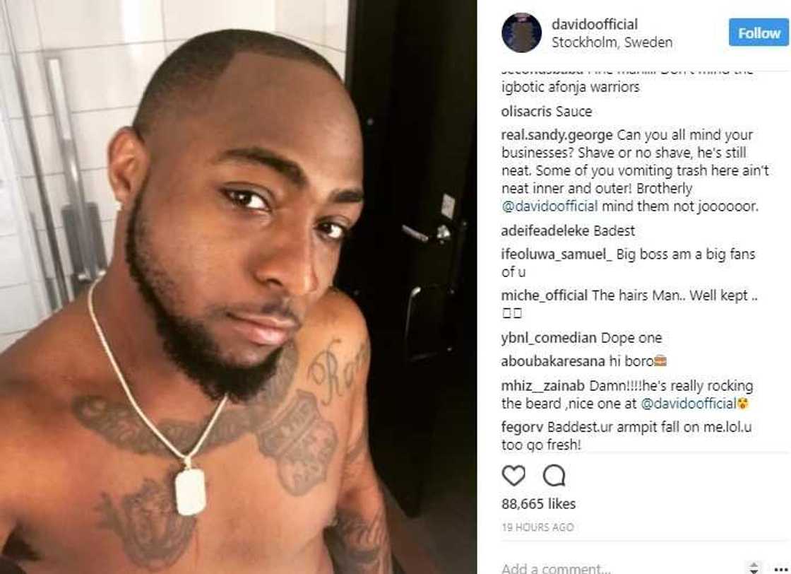 Fans slam Davido because of his hairy armpit (photo) Fans slam Davido because of his hairy armpit (photo)
