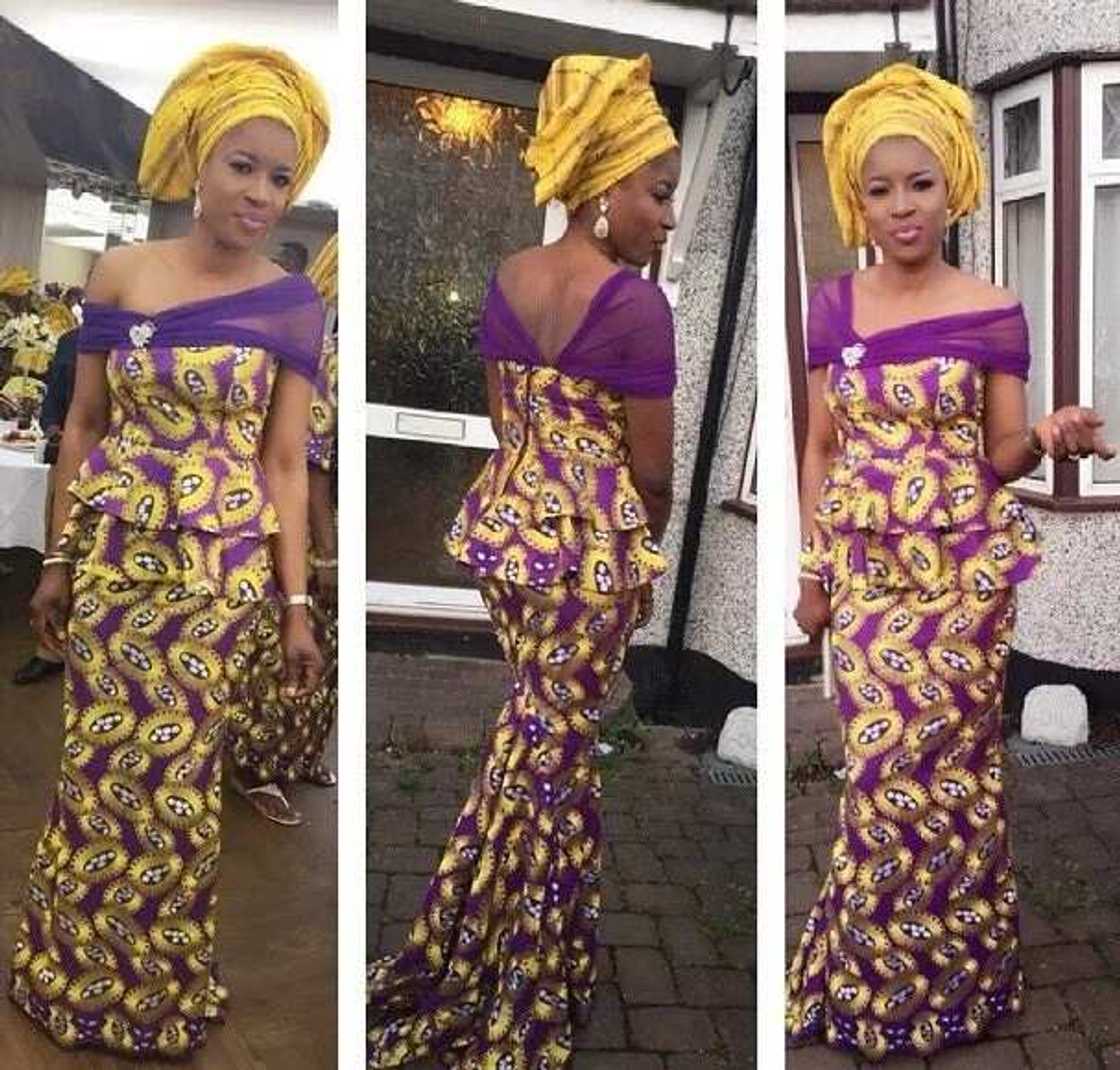 Long Ankara peplum dresses with a tail and frills 2017 Long Ankara peplum dresses with a tail and frills 2017