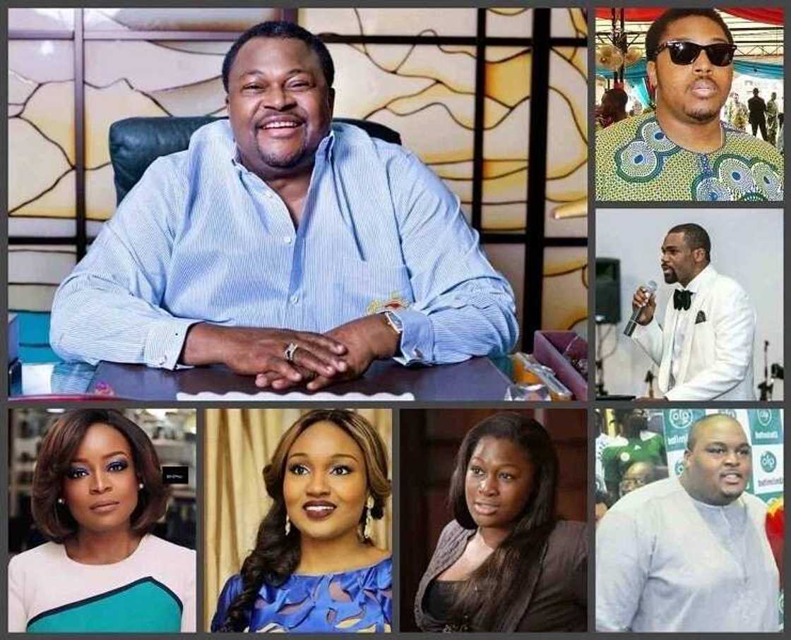 Mike Adenuga and his children