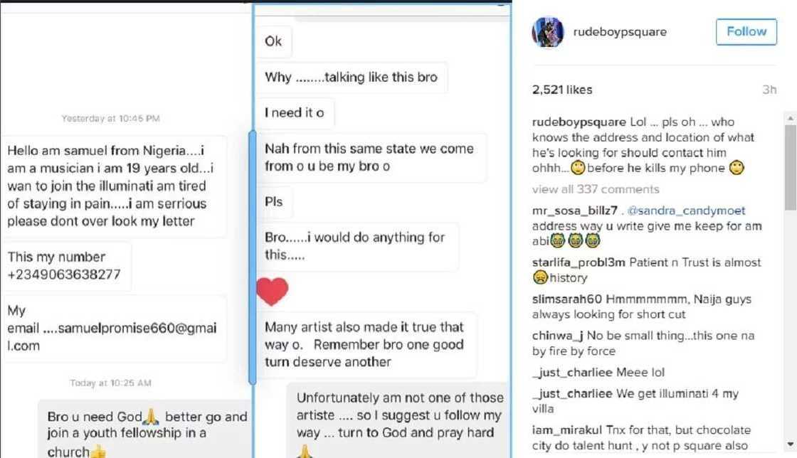 LOL! Read Paul Okoye’s advice to a fan who wants to join Illuminati LOL! Read Paul Okoye’s advice to a fan who wants to join Illuminati