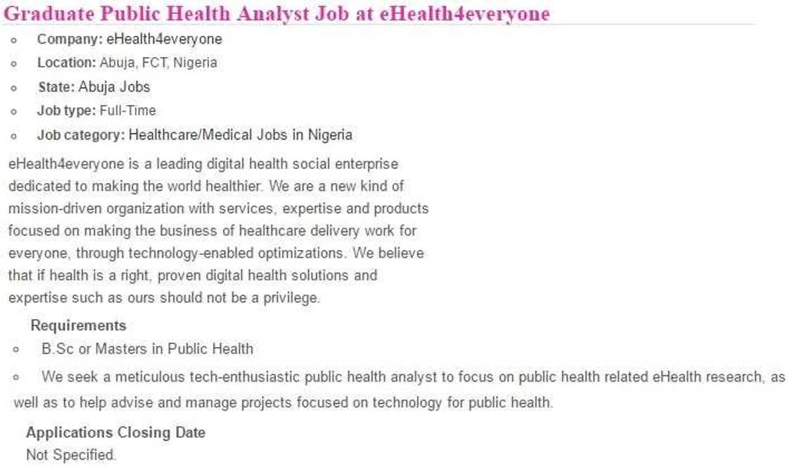 Graduate Public Health Analyst at eHealth4everyone.