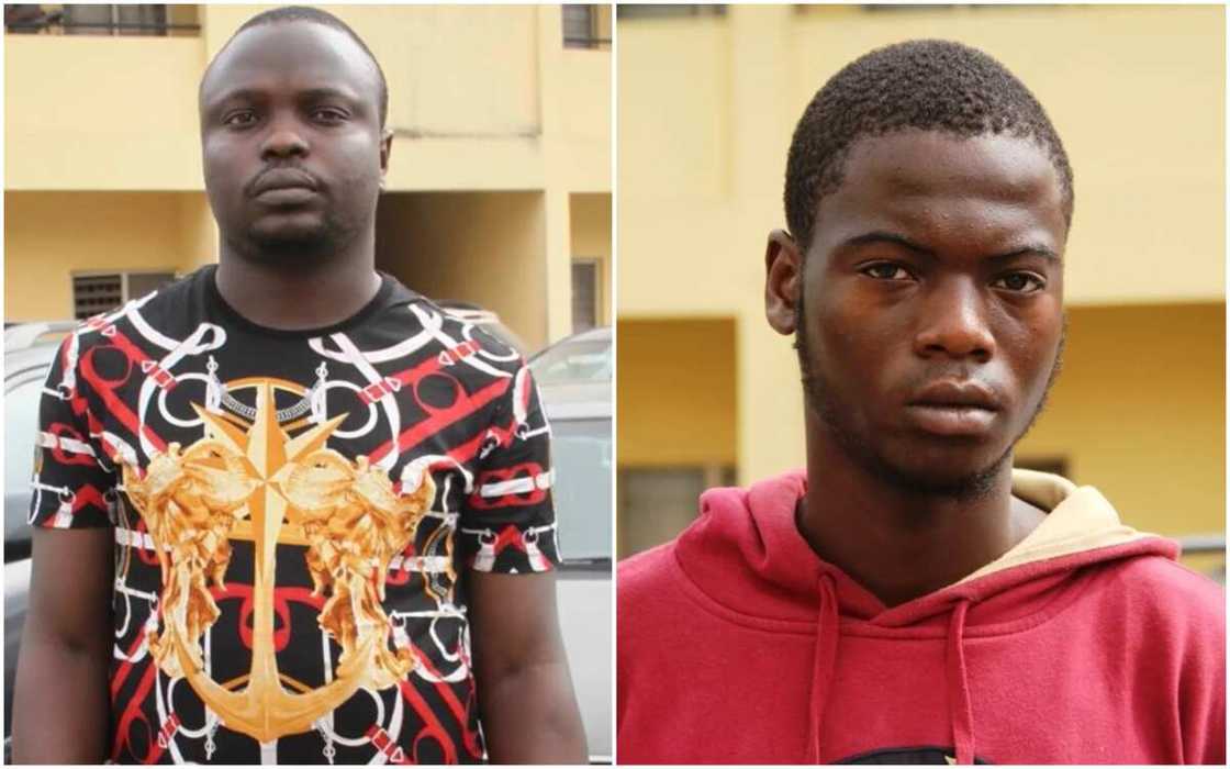 The men allegedly confessed to the crime. Photo source: EFCC