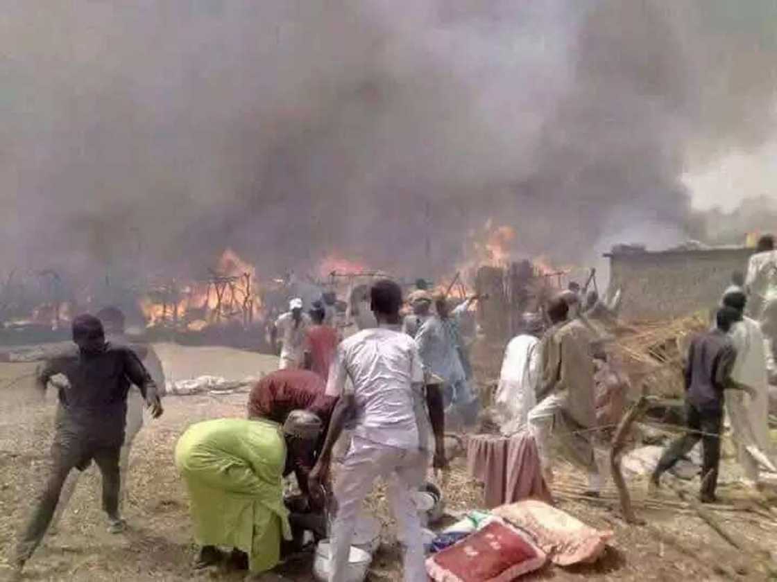 Da dumi-dumi: Gobara ya tashi a sansanin yan gudun hijra a Borno