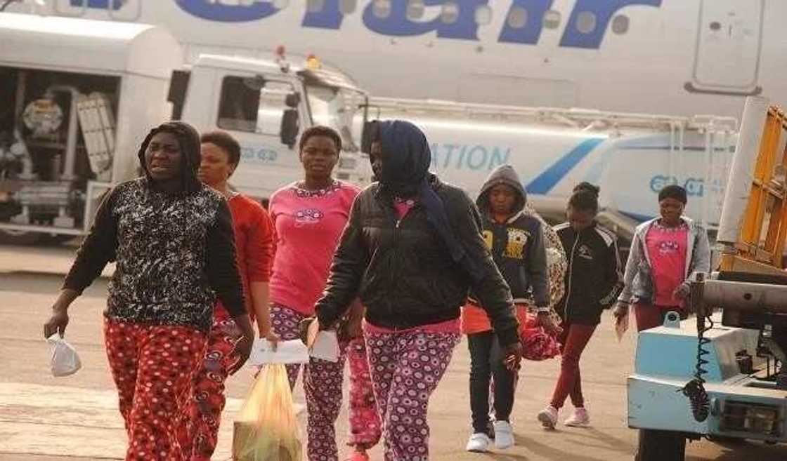 Nigerians deported from Libya arrive Lagos airport Nigerians deported from Libya arrive Lagos airport