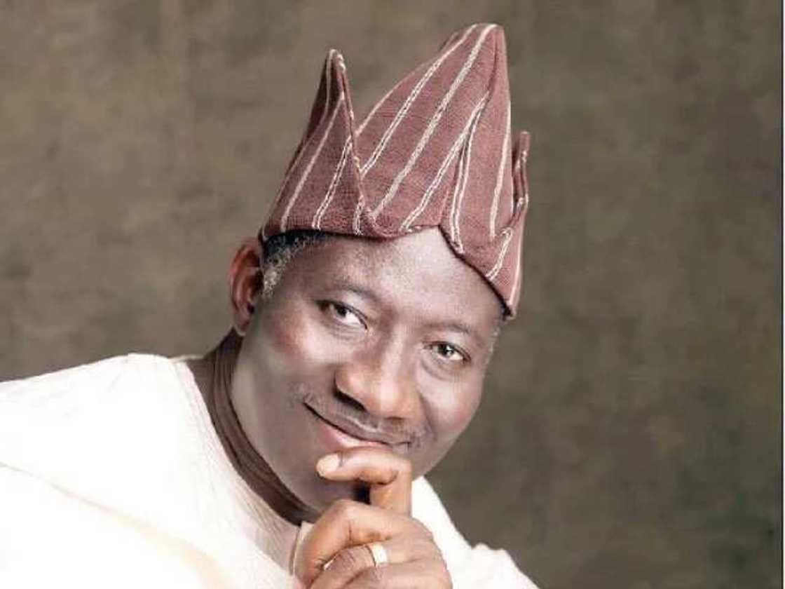 Former President Goodluck Jonathan wearing Abeti Aja Former President Goodluck Jonathan wearing Abeti Aja