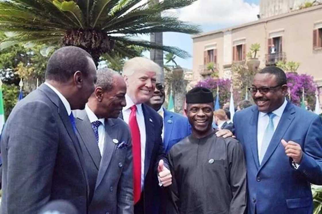 US president Donald Trump, others meet Osinbajo at G7 Summit in Italy (photos) US president Donald Trump, others meet Osinbajo at G7 Summit in Italy (photos)