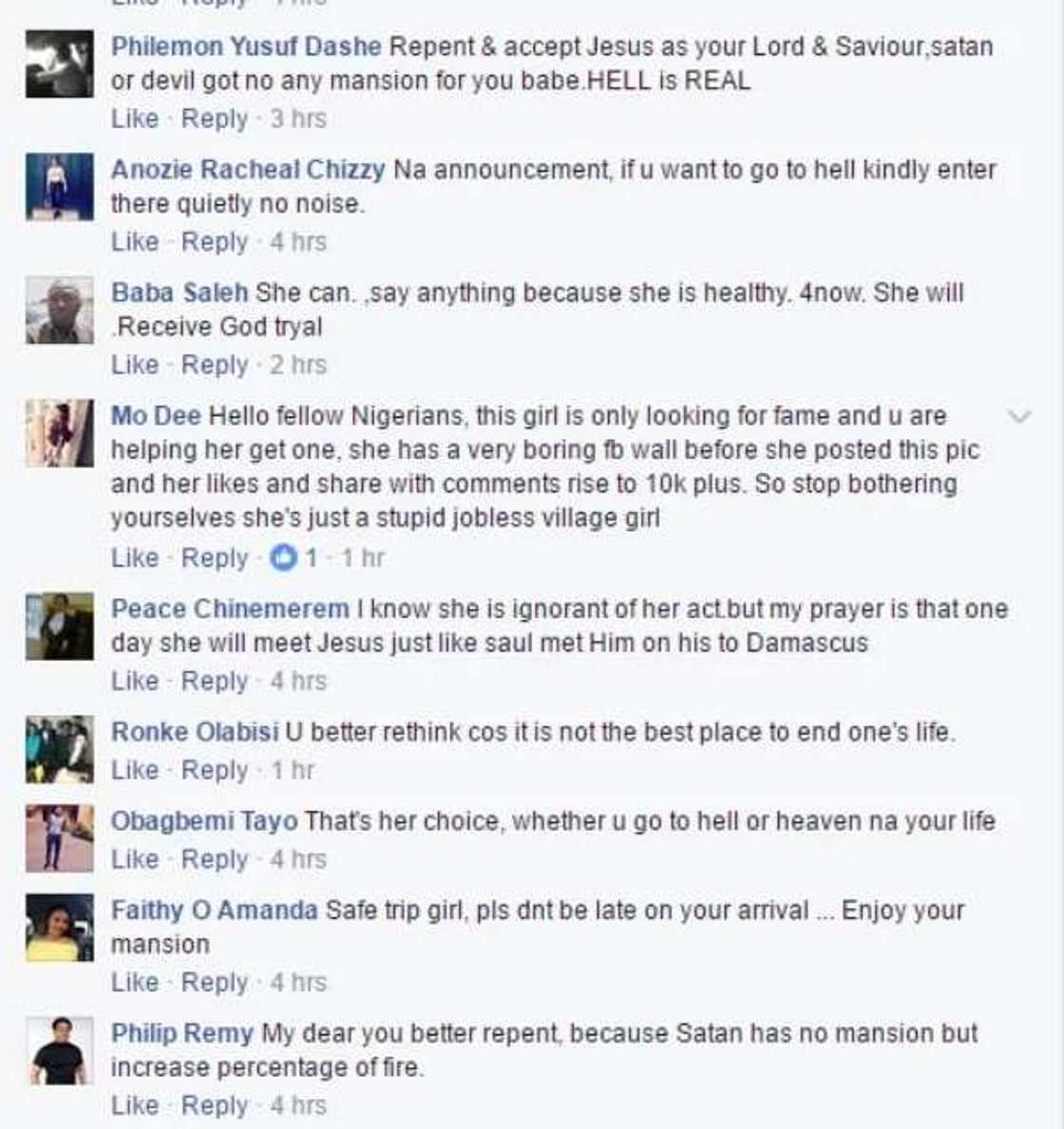 I am going to hell, Satan built a special mansion for me - Young lady reveals (photos) I am going to hell, Satan built a special mansion for me - Young lady reveals (photos)