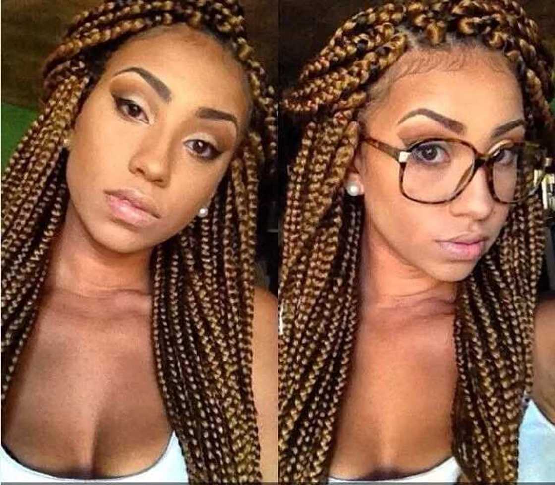 Gold blonde braids