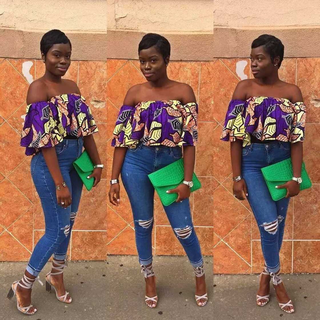 Ankara crop top with flounces