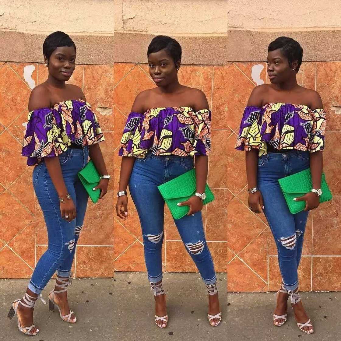 Ankara crop top with flounces Ankara crop top with flounces