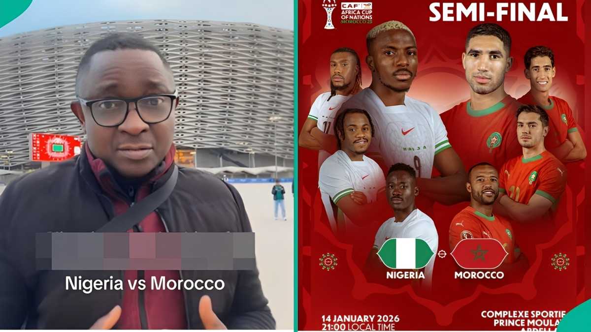 AFCON semi-finals: Nigerian Man in Morocco visits stadium before match, shares worrying observation