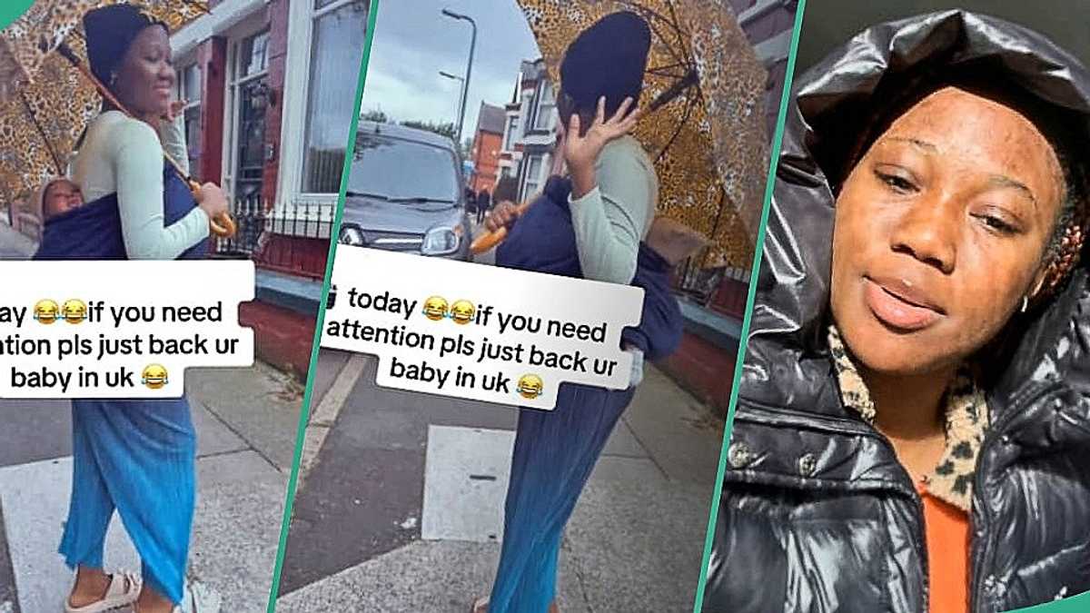 Watch interesting video of Nigerian woman backing her baby in the streets of UK