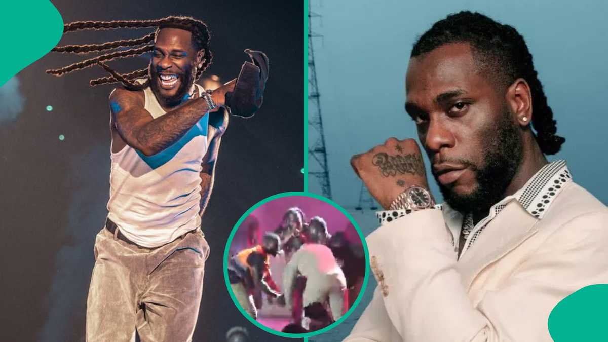 Burna Boy's reaction to fan who stormed stage to give him money during concert in Ghana trends