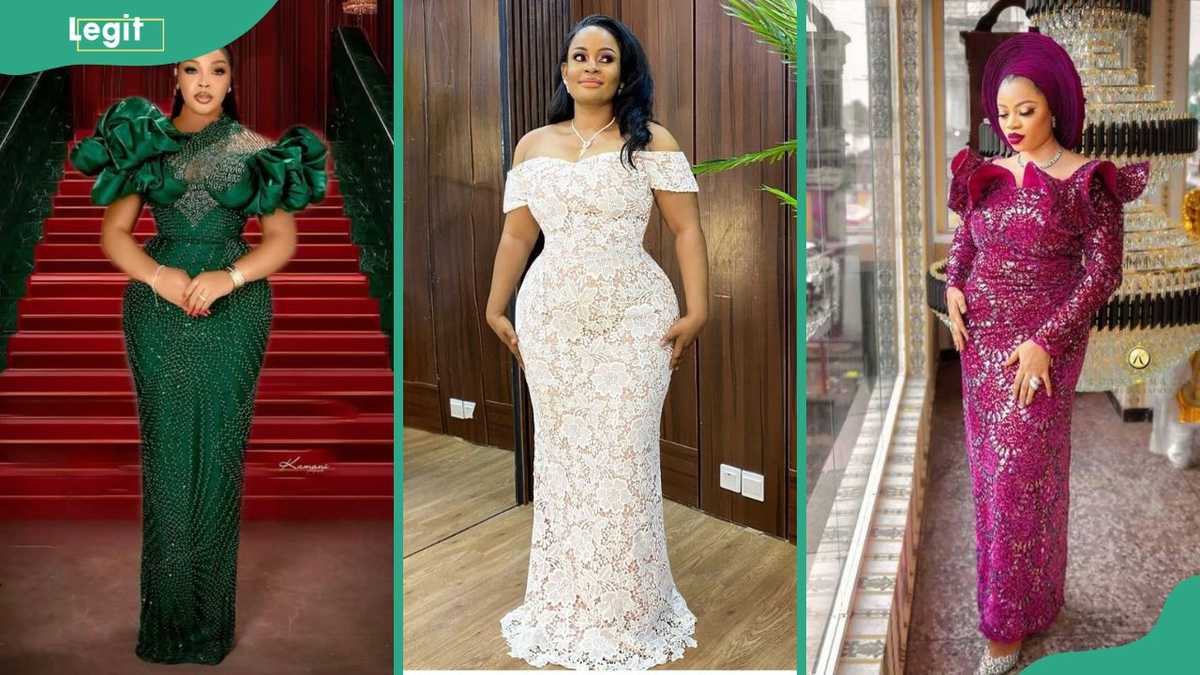 70+ latest Nigerian lace styles and designs for fashionable ladies (photos) - Legit.ng 70+ latest Nigerian lace styles and designs for fashionable ladies (photos) - Legit.ng